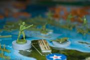 A close-up photo of an Axis & Allies Guadacanal game played on October 14, 2007.